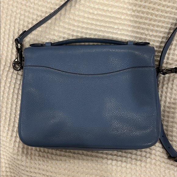 Coach Blue Pebbled Leather Turnlock Crossbody - Picture 4 of 6